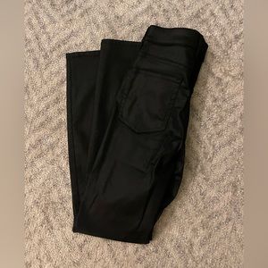 Black Leather Jeans In really good condition